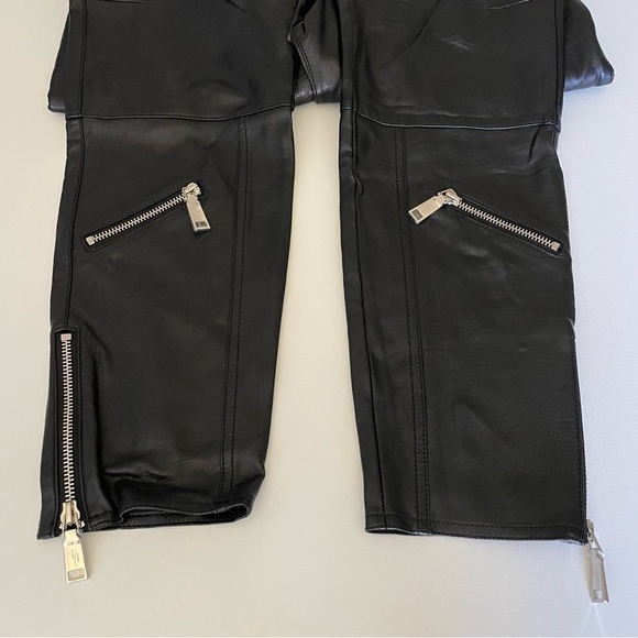 Revolve Divine Heritage Vegan Leather Ultra High Waist Moto Pant Black Medium - Picture 12 of 15